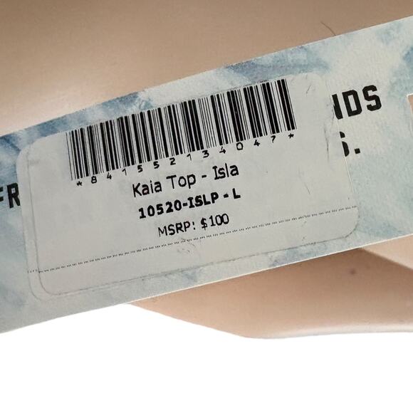 Frankies Bikinis Kaia Top Isla Pink Mosaic Print Strappy Back Bikini Top L NWT - Picture 5 of 7